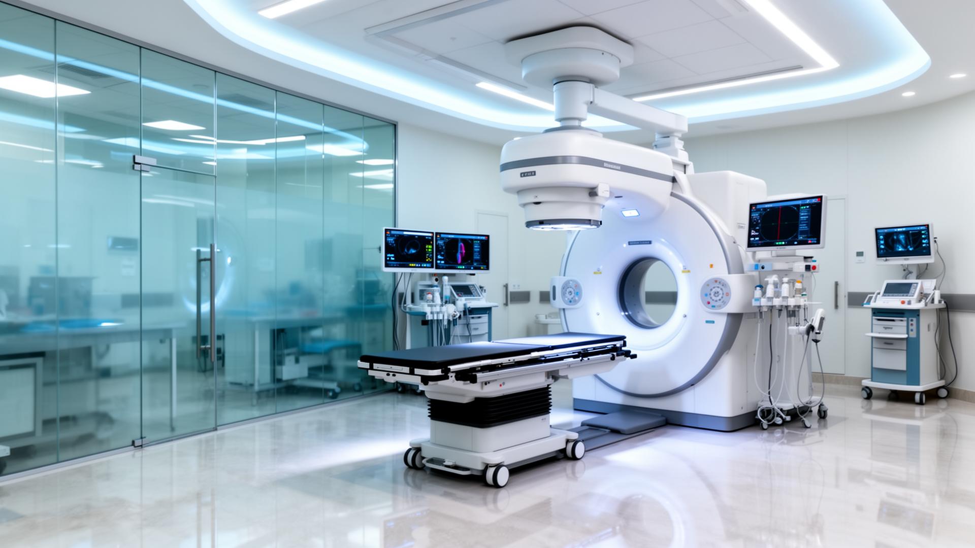 Modern internationally accredited private hospital interior in Turkey with advanced medical imaging technology